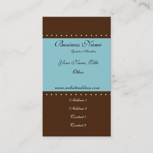 Brown &amp; Teal D3 Chic w/Dots Business Cards
