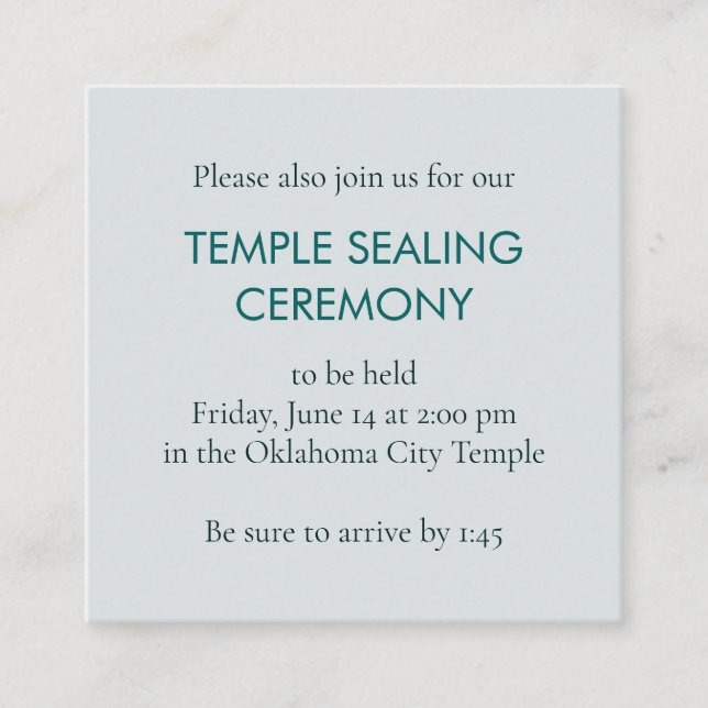 Brown & Teal Retro Shapes Temple Sealing Invite (Front)
