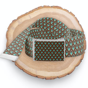 Brown Teal Ricaso Patterned Belt by Ricaso_Graphics at Zazzle