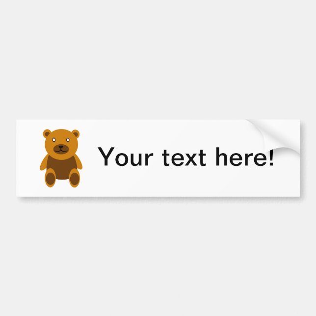 Brown teddy bear clipart bumper sticker (Front)