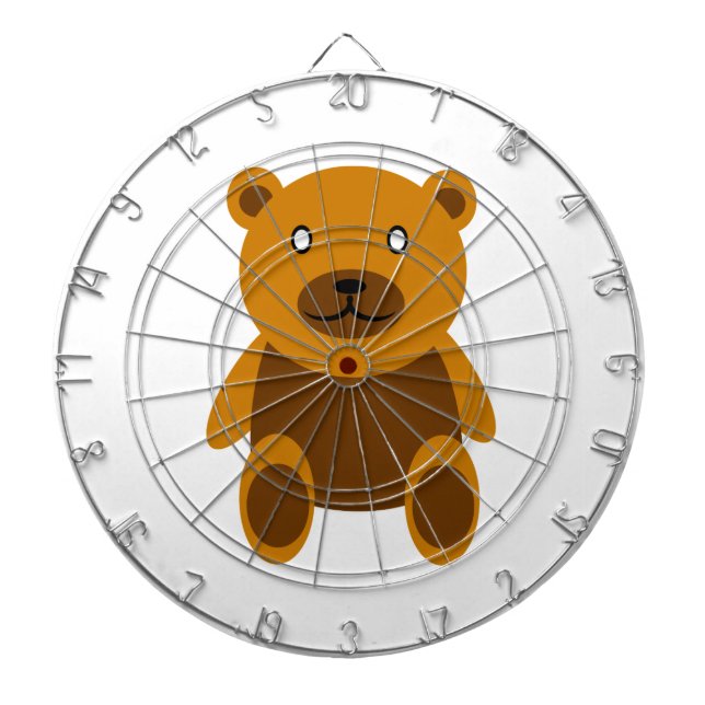 Brown teddy bear clipart dart board (Front)
