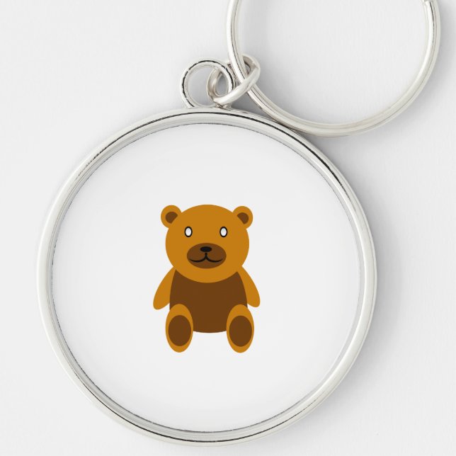 Brown teddy bear clipart keychain (Front)
