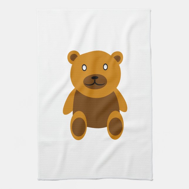Brown teddy bear clipart kitchen towel (Vertical)