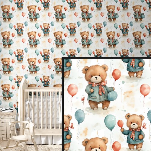 Brown Teddy Bear Friends  Balloons Wallpaper