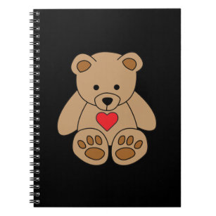 Brown Teddy Bear Heart Valentine's Day I Love You Notebook