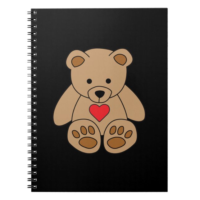Brown Teddy Bear Heart Valentine's Day I Love You Notebook (Front)