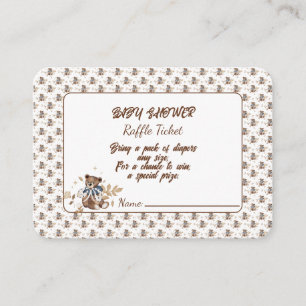 Brown Teddy Bear It's A Boy! Shower Enclosure Card