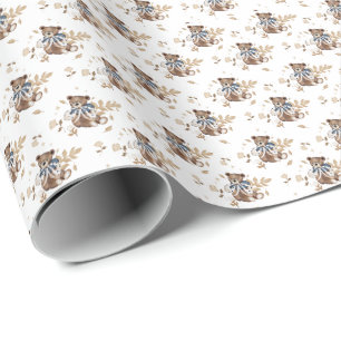 Brown Teddy Bear It's A Boy! Shower Napkins Wrapping Paper