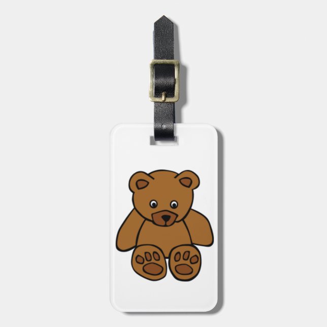 Brown Teddy Bear Luggage Tag (Front Vertical)