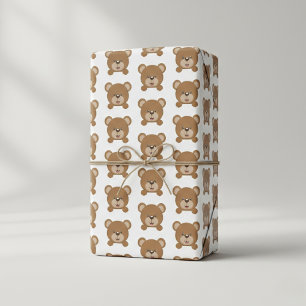 Brown Teddy Bear Pattern Gift Wrap