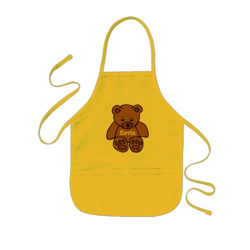 brown teddy bear _ personalized kids apron