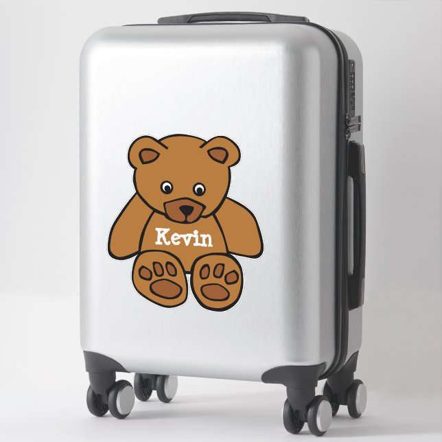 brown teddy bear - personalized sticker (Suitcase)