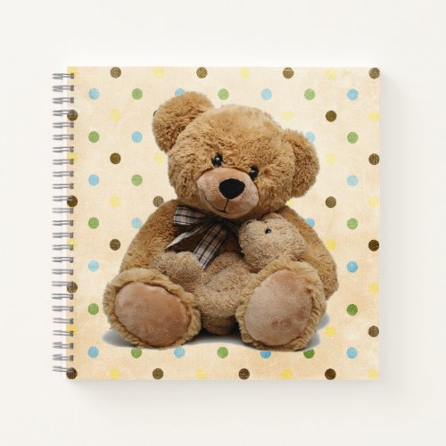 Brown Teddy Bears On Polka Dots Notebook