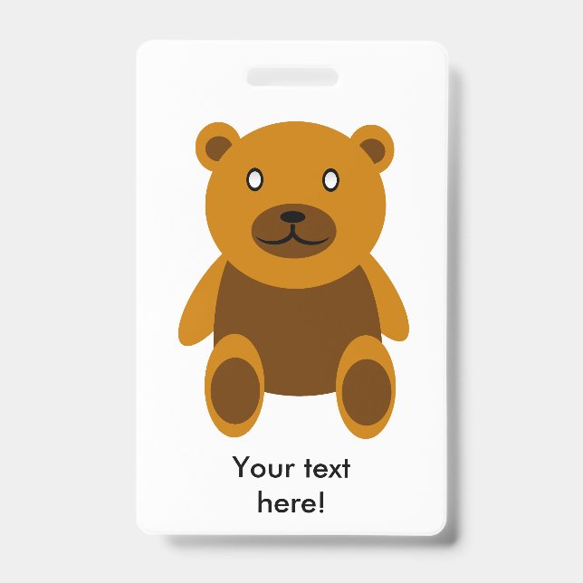 Brown teddybear clipart badge (Front)