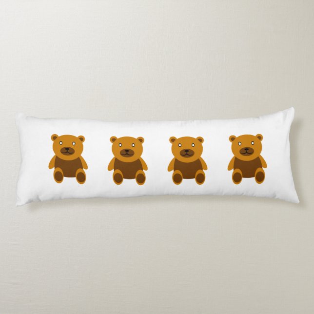 Brown teddybear clipart body pillow (Back)