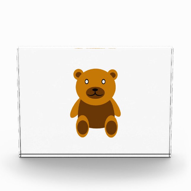 Brown teddybear clipart photo block (Front)