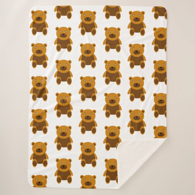 Brown teddybear clipart sherpa blanket (Front)
