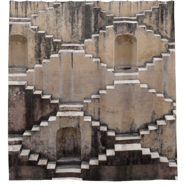 Brown temple design shower curtain (Front)