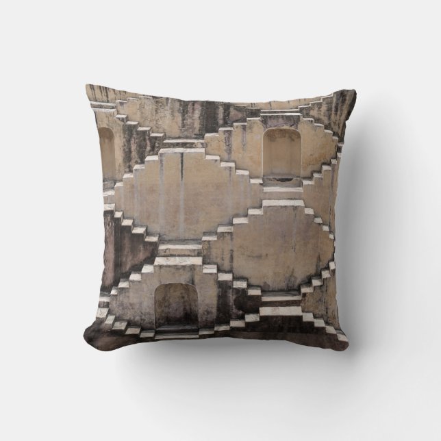 Brown temple design throw pillow (Front)