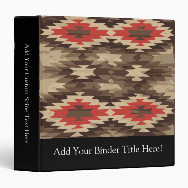 Brown/Terra Cotta Pattern 3 Ring Binder (Front/Spine)