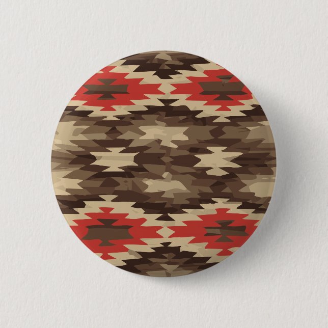Brown/Terra Cotta Pattern Button (Front)
