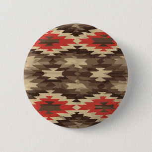Brown/Terra Cotta Pattern Button
