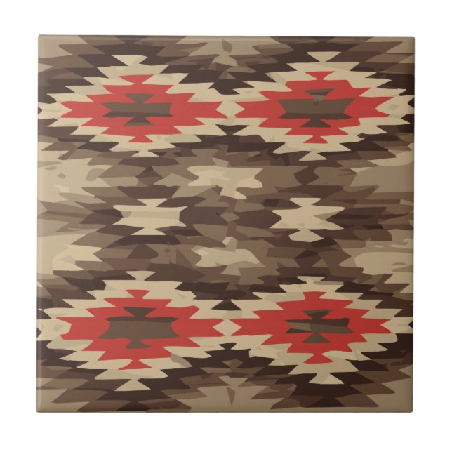 Brown/Terra Cotta Pattern Ceramic Tile (Front)