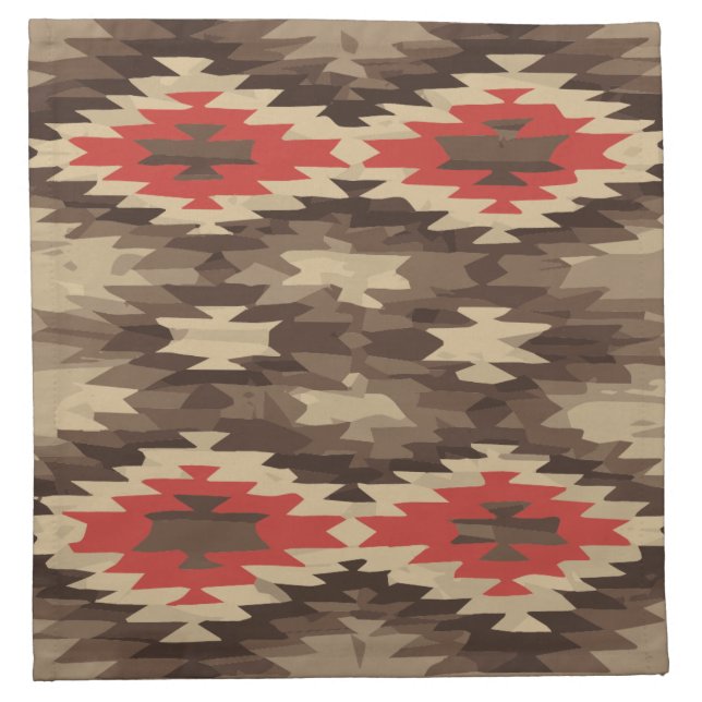 Brown/Terra Cotta Pattern Cloth Napkin (Front)