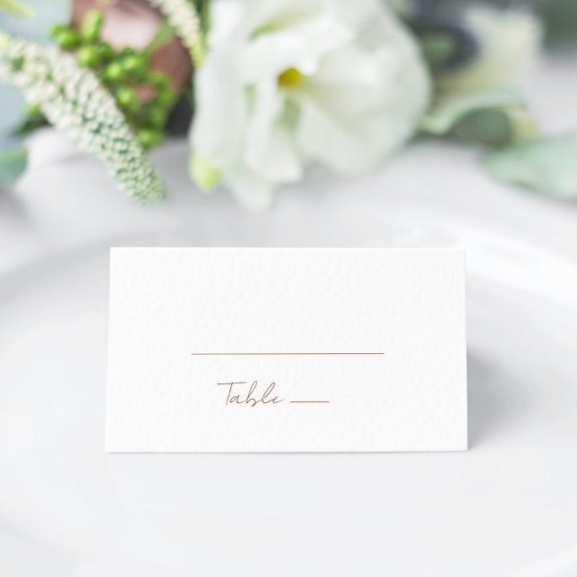  Brown Terracotta Minimalist Elegant Place Card (Creator Uploaded)