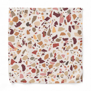 Brown terrazzo: vintage, trendy pattern. bandana