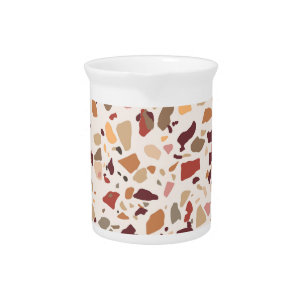 Brown terrazzo: vintage, trendy pattern. beverage pitcher