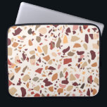 Brown terrazzo: vintage, trendy pattern. laptop sleeve<br><div class="desc">Vintage seamless brown terrazzo flooring trendy pattern. Luxury stone abstract colorful texture on yellow background Terrazzo Trend: Brown Beauty Blossoms, Abstract Vintage Flooring Enchants on Yellow Canvas. Terrazzo's abstract brown hues cover vintage floors. Trendy stone texture for your space. background, pattern, abstract, illustration, texture, decor, paper, fashion, vintage, kitchen, home,...</div>