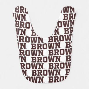 Brown Text Logo Baby Bib