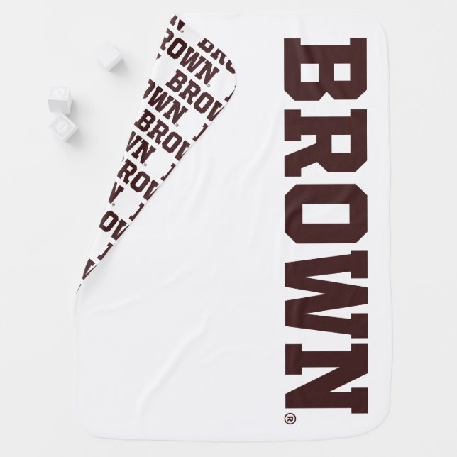 Brown Text Logo Baby Blanket (In Situ)