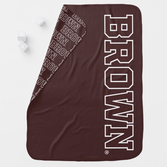 Brown Text Logo Baby Blanket (In Situ)