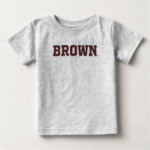 Brown Text Logo Baby T-Shirt