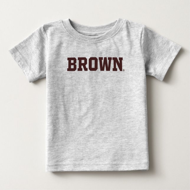 Brown Text Logo Baby T-Shirt (Front)