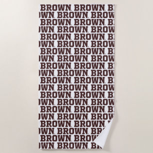 Brown Text Logo Beach Towel