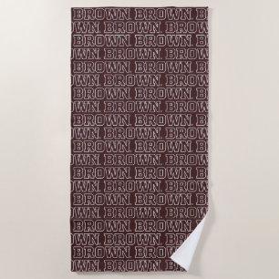 Brown Text Logo Beach Towel