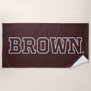 Brown Text Logo Beach Towel