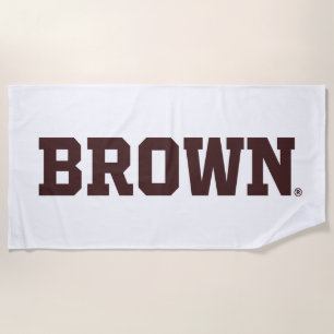 Brown Text Logo Beach Towel