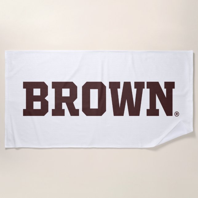 Brown Text Logo Beach Towel (Front)
