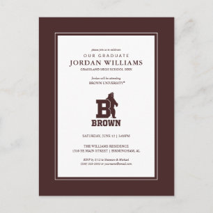 Brown Text Logo & Bear Announcement Postcard