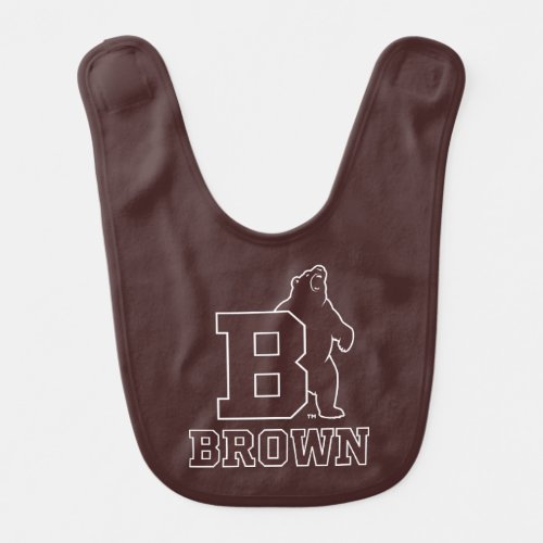 Brown Text Logo  Bear Baby Bib