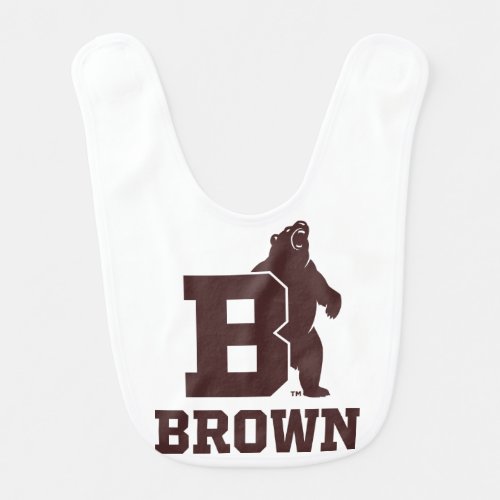 Brown Text Logo  Bear Baby Bib