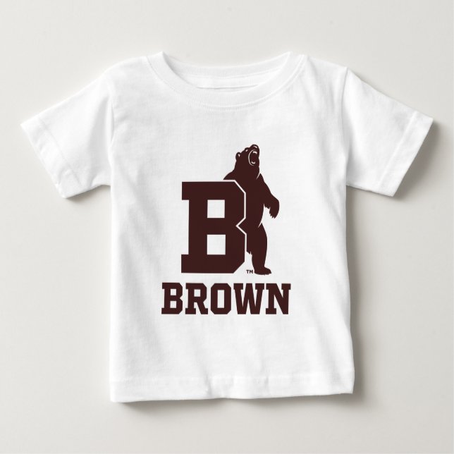 Brown Text Logo & Bear Baby T-Shirt (Front)
