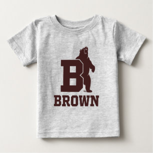 Brown Text Logo & Bear Baby T-Shirt