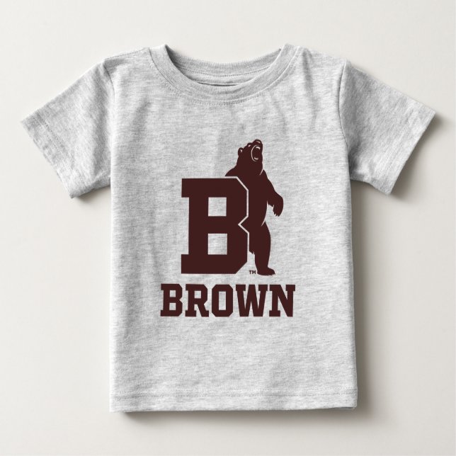 Brown Text Logo & Bear Baby T-Shirt (Front)