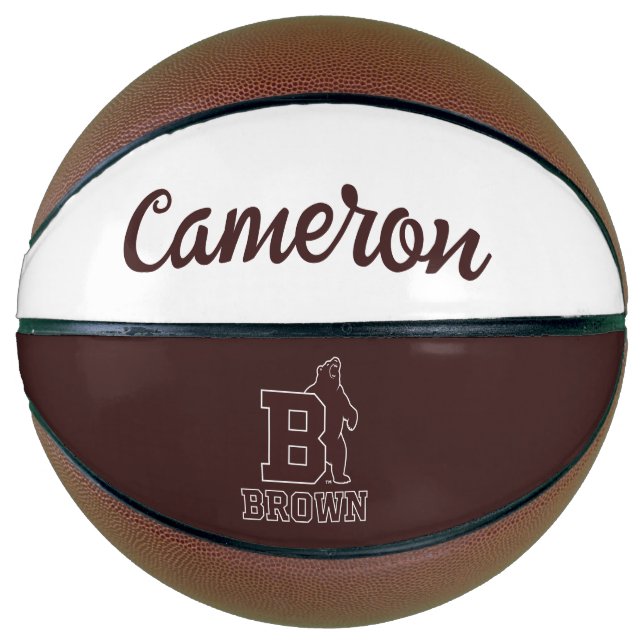 Brown Text Logo & Bear Basketball (Front)