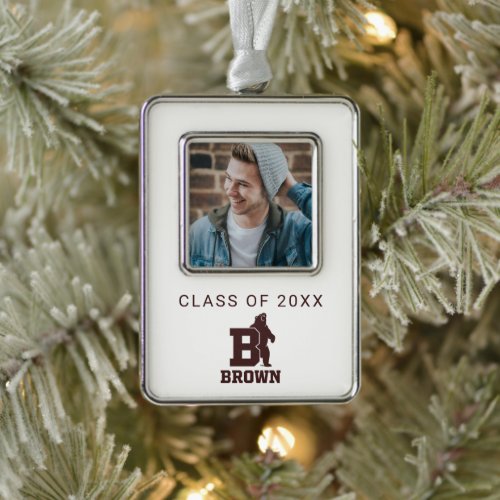 Brown Text Logo  Bear Christmas Ornament